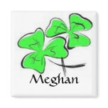 Green Shamrocks Magnet personalized