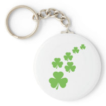 green shamrocks rain key chain