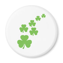 green shamrocks rain refrigerator magnet