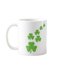 green shamrocks rain mugs