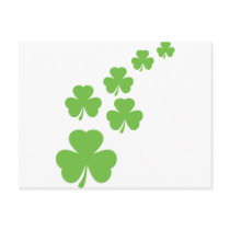 green shamrocks rain postcards