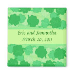 Green Shamrocks, Save the date wedding magnets magnets