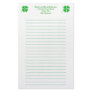 Green Shamrocks trimmed in gold, Lined stationery