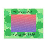 Green Shamrocks Wedding Photo Invitation Postcards