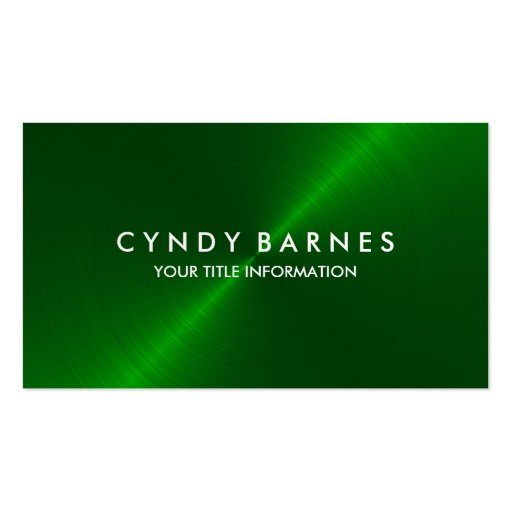 Green Sheen Business Card (front side)