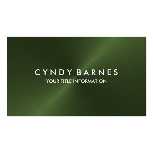 Green Sheen Business Card (front side)
