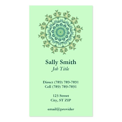 Green Shell Kaleidoscope Business Cards