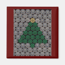 Green shell tree Gold Star Fridge Magnet