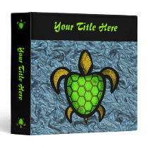 Green Shell Turtle 1.5" Binder