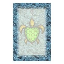 Green Shell Turtle Blank Stationery