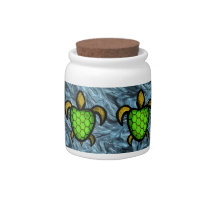 Green Shell Turtle Candy Jar