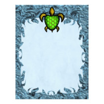 Green Shell Turtle Flame Letterhead