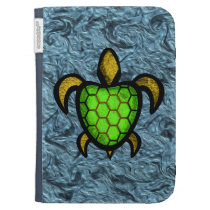 Green Shell Turtle Kindle Folio Case
