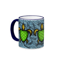 Green Shell Turtle Mugs