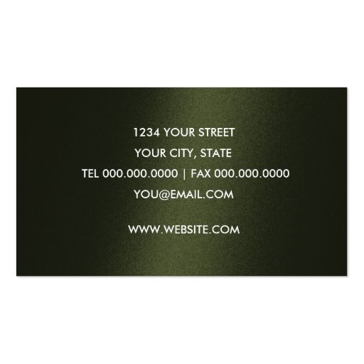 Green Shimmer with Silver Business Card (back side)