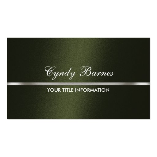 Green Shimmer with Silver Business Card