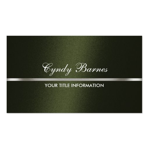 Green Shimmer with Silver Business Card (front side)