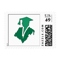 Green Sihlouette Postage Stamp
