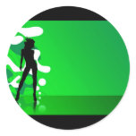 Green silhouette stickers