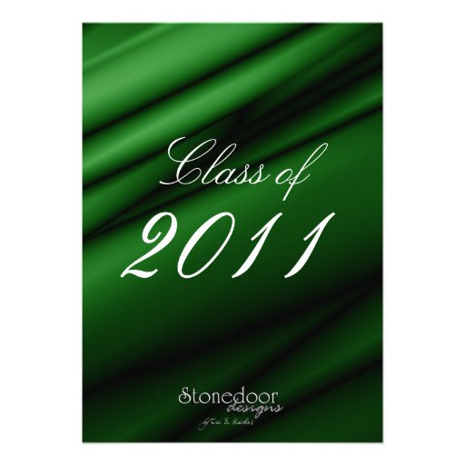 Green Silk 2 Graduation Invitation/Announcement