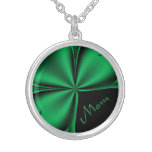 Green Silk and Black Mom Pendant