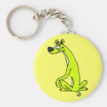 Green Silly Cartoon Dog Keychain