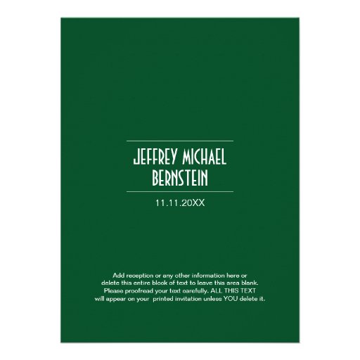 Green Simple Torah Bar Mitzvah Announcements