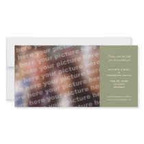 Green simple wedding save the date announcement customized photo card