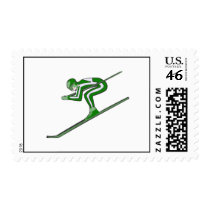 Green Ski Fast Stamps