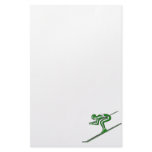 Green Ski Fast Personalized Stationery