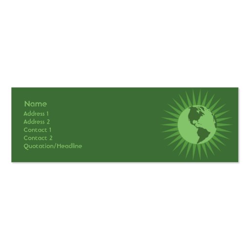 Green - Skinny Business Card (front side)