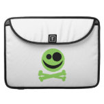 Green Skull and Crossbones. MacBook Pro Sleeves
