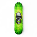 Green Skull Flames skateboards by cavanaughdesigns Green Skull Flames skateboards