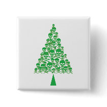 Green Skull Xmas Tree buttons
