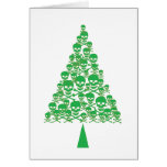 Green Skull Xmas Tree Cards