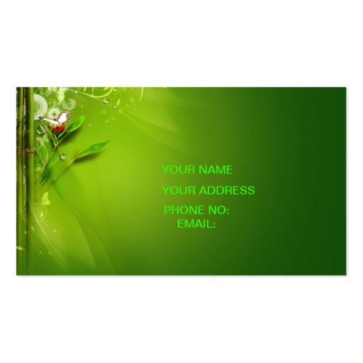 green sky business card (front side)