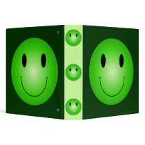 Green Smiley Vinyl Binders