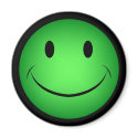 Green Smiley Face Magnet