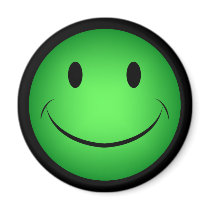 Green Smiley Face Magnet by yarddawg Green Smiley Face Magnet