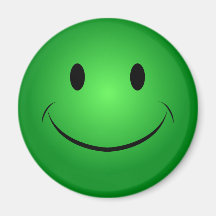 Green Smiley Face Magnet