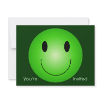 Green Smiley Personalized Invitation