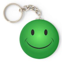 Green Smiley Keychain
