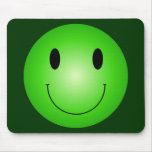 Green Smiley Mousepads