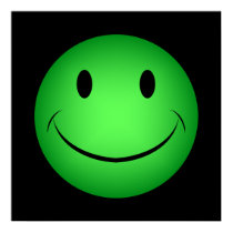 Green Smiley Poster posters by yarddawg Green Smiley Poster posters