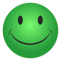 Green Smiley Sticker