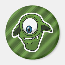 Green Smiling Alien Refrigerator Magnet