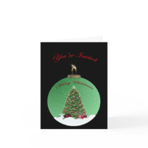 Green Snow Globe Invitation cards