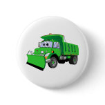 Green Snow Plow Cartoon buttons