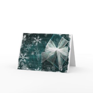 Green Snowflake and Present card