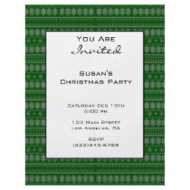 Green Snowflake Pattern Flyer Design